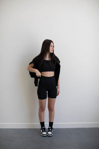 Ribbed Bike Short | Black