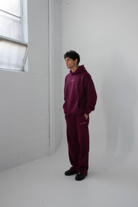 Stained Hoodie | Burgundy