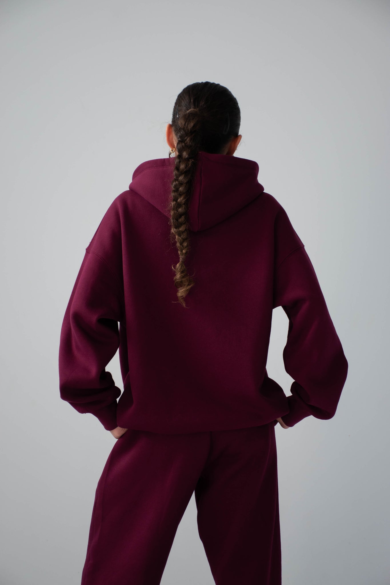 Stained Hoodie | Burgundy