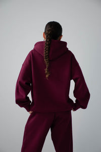 Stained Hoodie | Burgundy