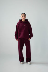 Stained Hoodie | Burgundy